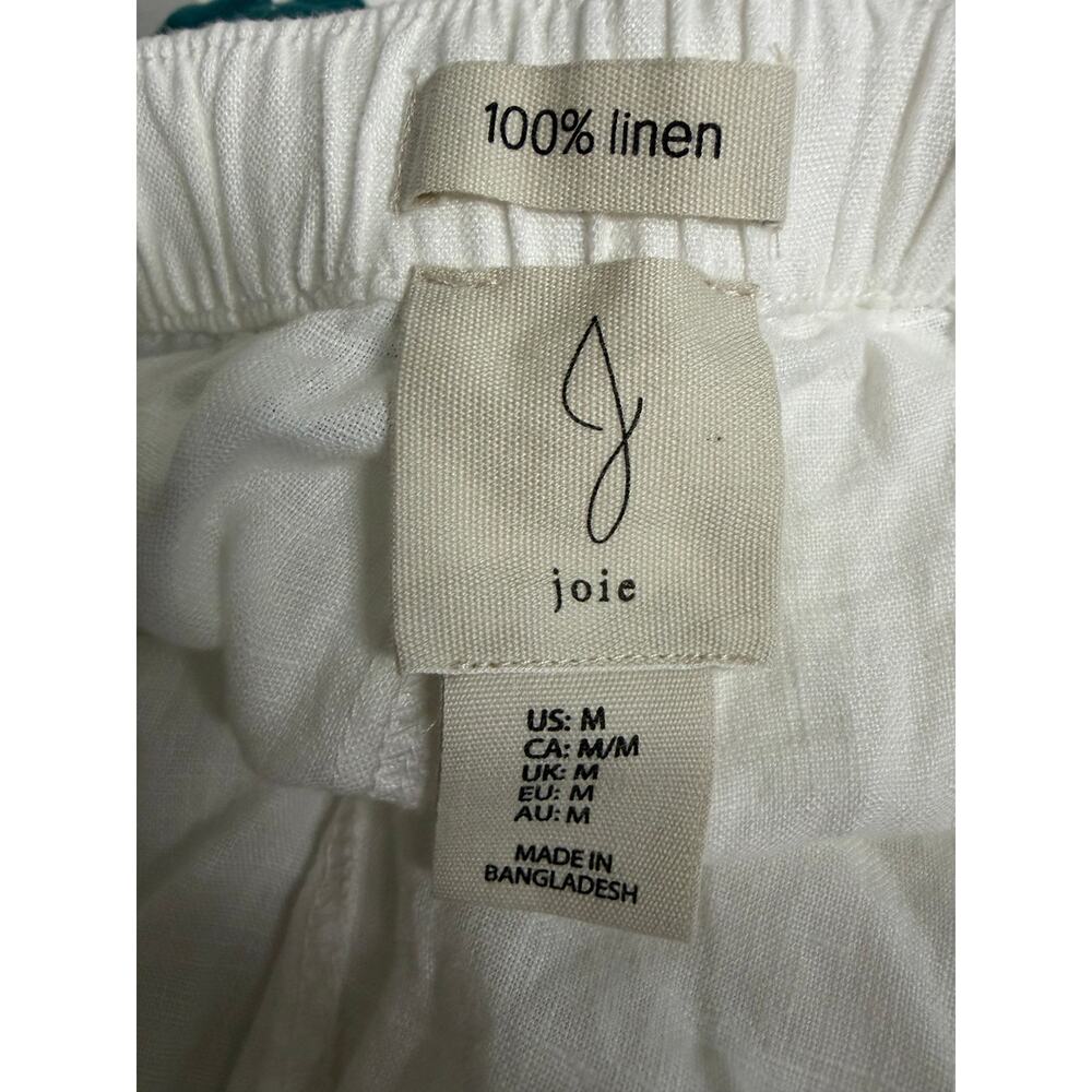 Joie 100% Linen White Wide Leg Crop Pant size Medium - Picture 4 of 9